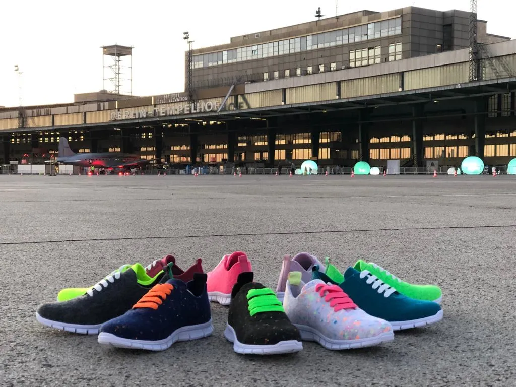 thies ® PET Sneaker neon orange | vegan aus recycelten Flaschen