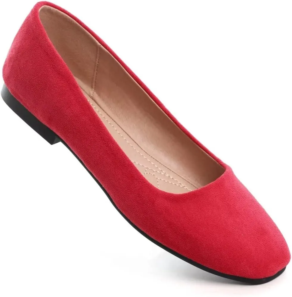 TN TANGNEST Women's Fashion Square Toe Ballet Shoes Comfortable Slip On Flats