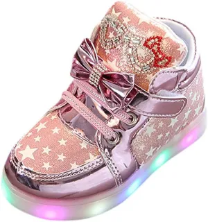 Toddler Baby Boys Girls Sneakers Fashion LED Light Luminous Comfortable Soft Bottom Slip On Running Sport Shoes