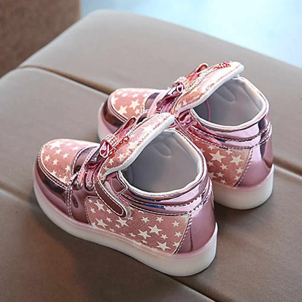 Toddler Baby Boys Girls Sneakers Fashion LED Light Luminous Comfortable Soft Bottom Slip On Running Sport Shoes
