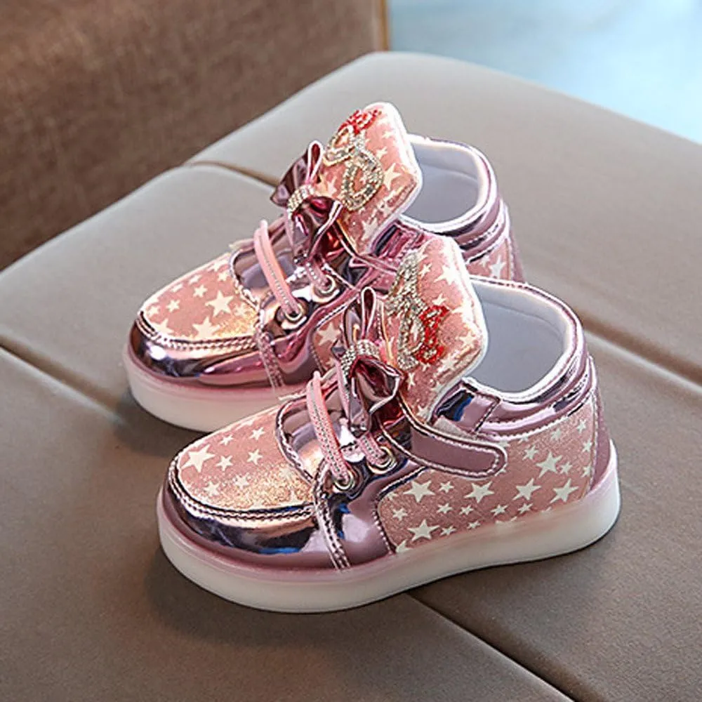 Toddler Baby Boys Girls Sneakers Fashion LED Light Luminous Comfortable Soft Bottom Slip On Running Sport Shoes