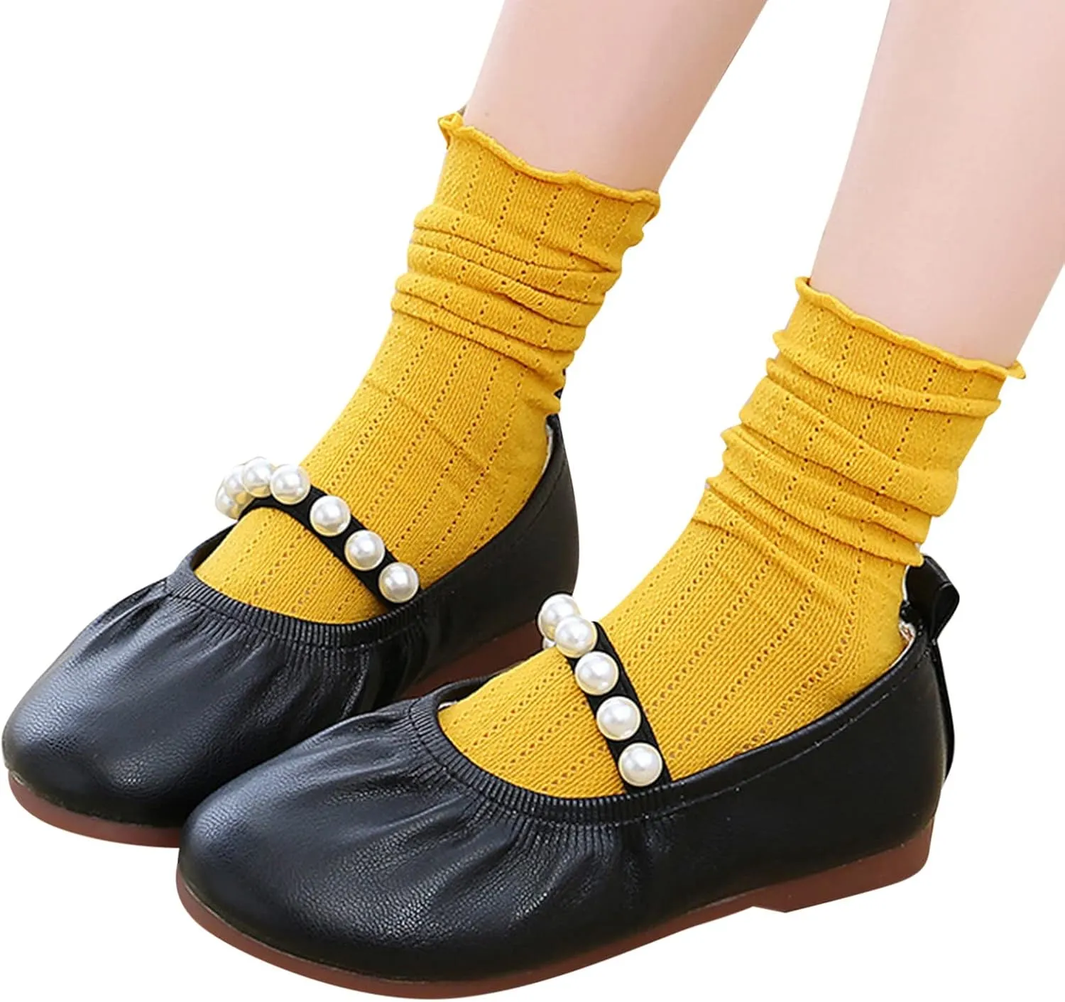 Toddler Flower Girl Dress Shoes Pearls Mary Jane Ballet Flats Party Wedding Toddler Little Kid Shoes