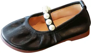 Toddler Flower Girl Dress Shoes Pearls Mary Jane Ballet Flats Party Wedding Toddler Little Kid Shoes