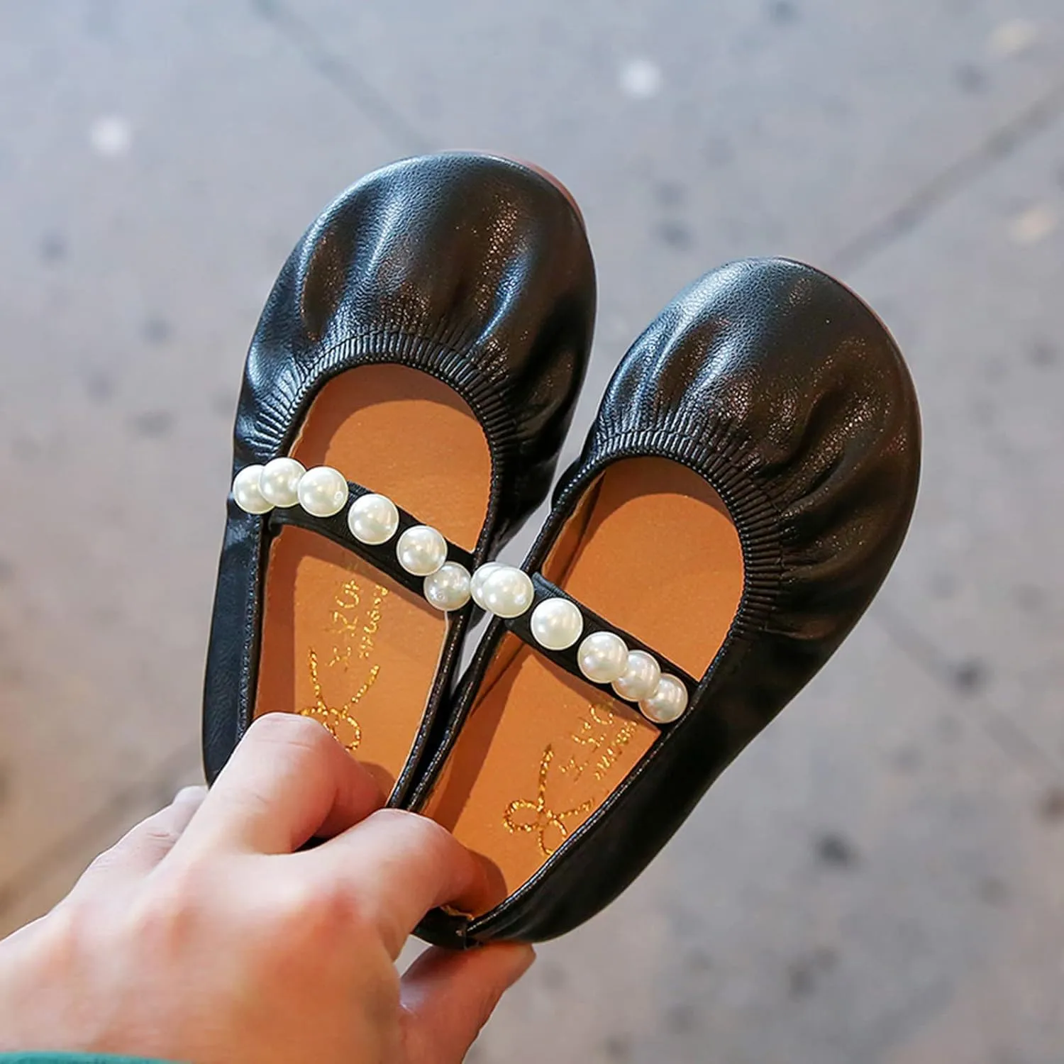 Toddler Flower Girl Dress Shoes Pearls Mary Jane Ballet Flats Party Wedding Toddler Little Kid Shoes