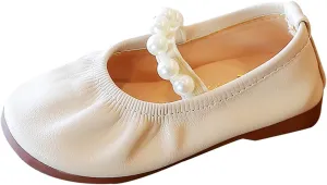 Toddler Flower Girl Dress Shoes Pearls Mary Jane Ballet Flats Party Wedding Toddler Little Kid Shoes