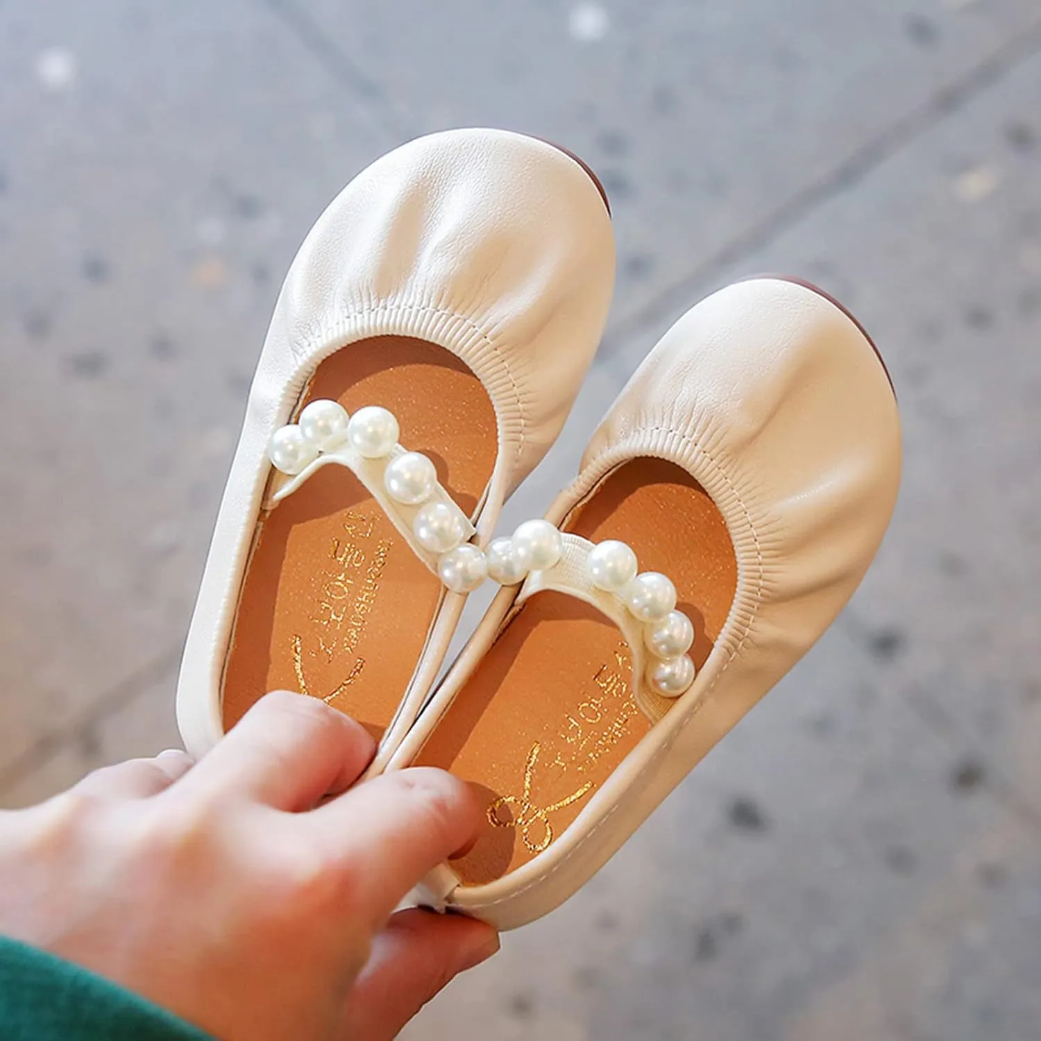 Toddler Flower Girl Dress Shoes Pearls Mary Jane Ballet Flats Party Wedding Toddler Little Kid Shoes