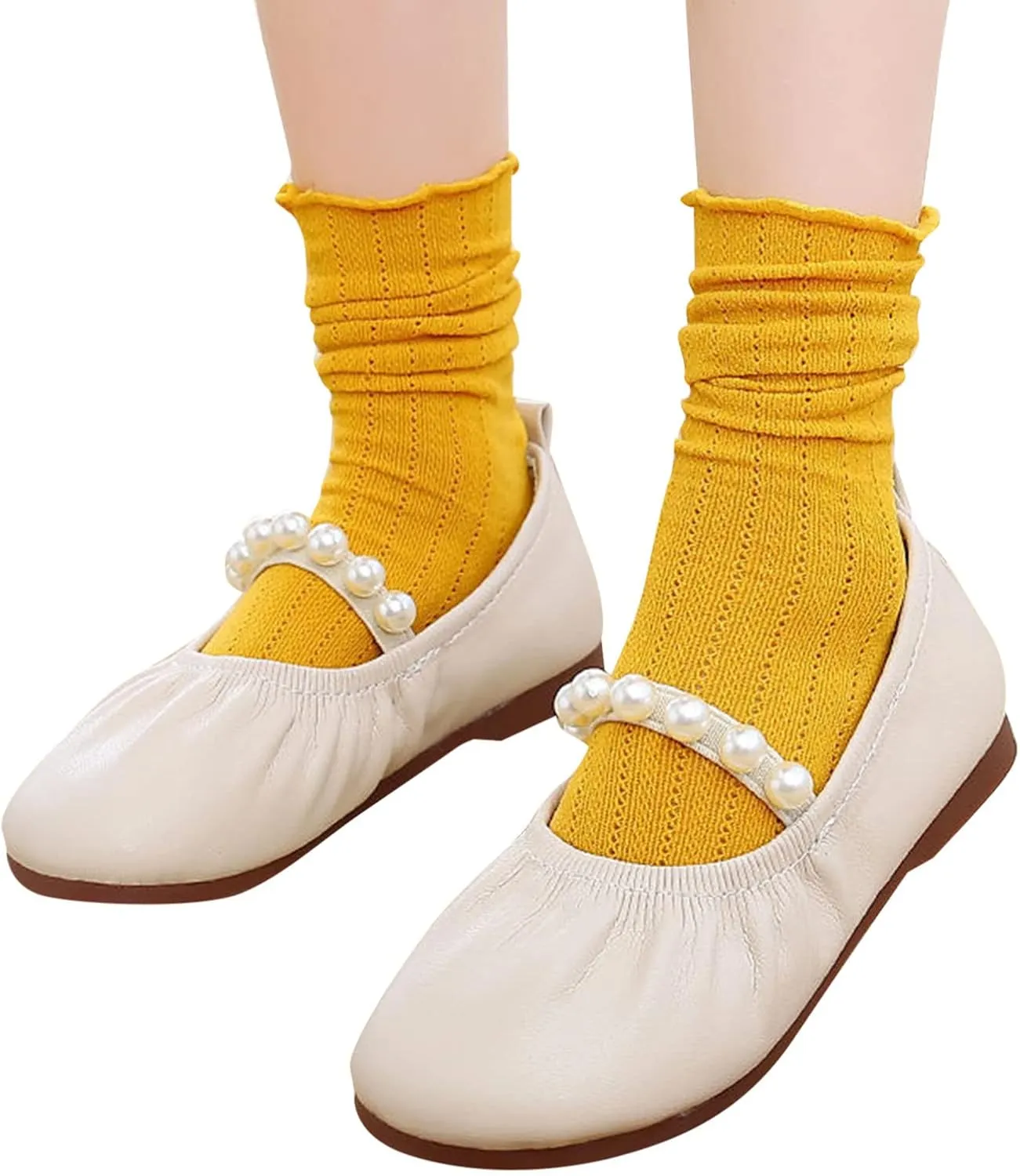 Toddler Flower Girl Dress Shoes Pearls Mary Jane Ballet Flats Party Wedding Toddler Little Kid Shoes