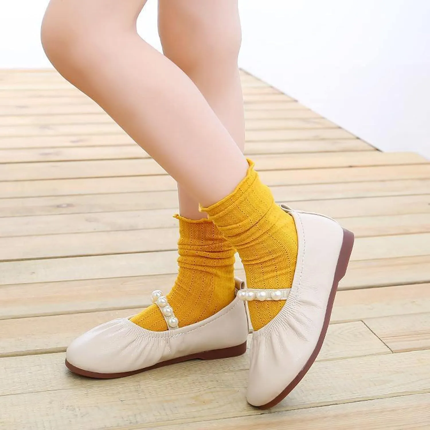Toddler Flower Girl Dress Shoes Pearls Mary Jane Ballet Flats Party Wedding Toddler Little Kid Shoes