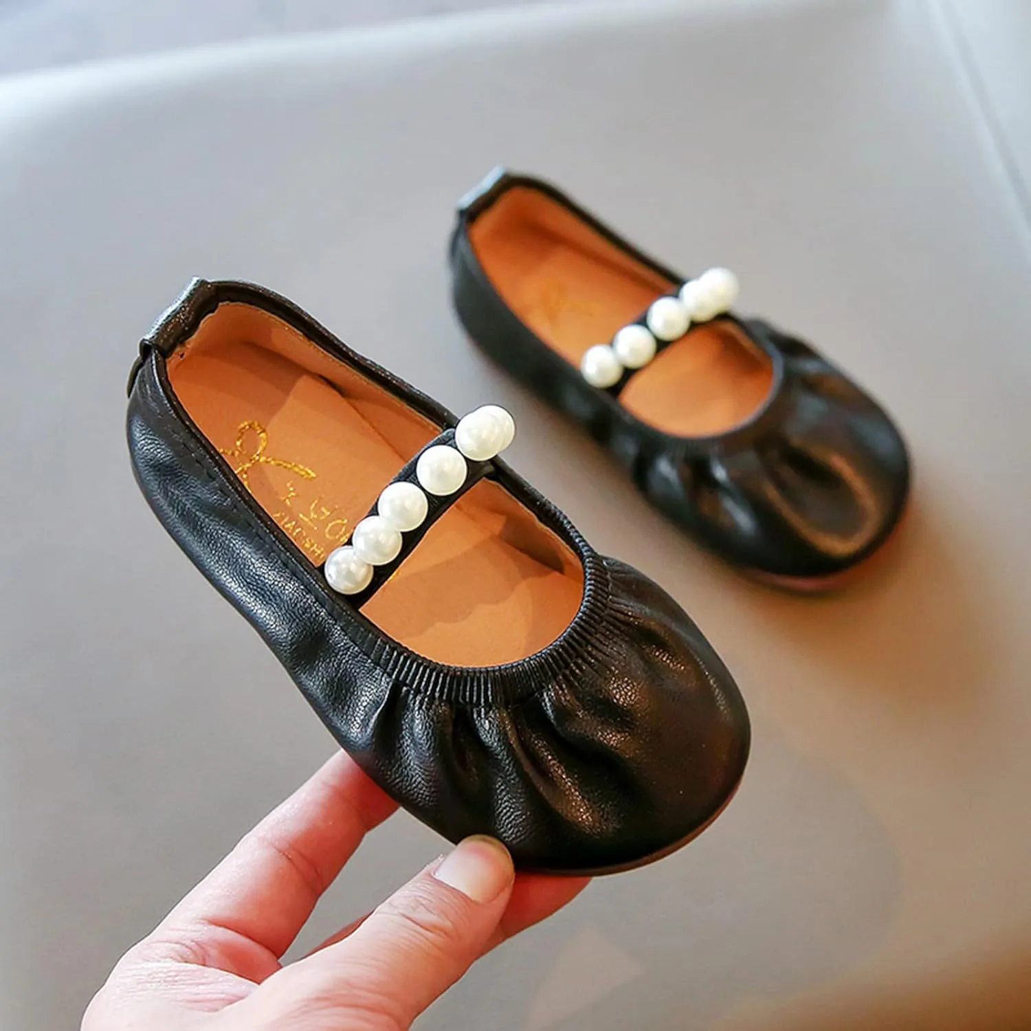 Toddler Flower Girl Dress Shoes Pearls Mary Jane Ballet Flats Party Wedding Toddler Little Kid Shoes