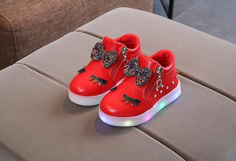Toddler Girl Shoes, Kids Boys Girls Fashion LED Lights UP Sneaker Soft Sole Non Slip Sports Shoes Toddler Shoes
