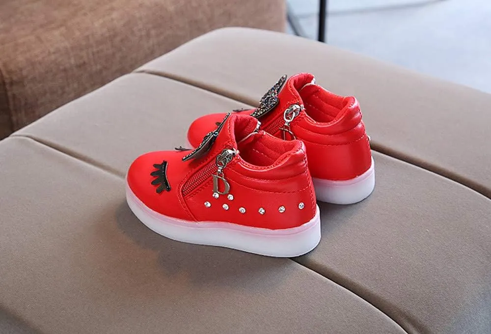 Toddler Girl Shoes, Kids Boys Girls Fashion LED Lights UP Sneaker Soft Sole Non Slip Sports Shoes Toddler Shoes