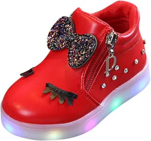 Toddler Girl Shoes, Kids Boys Girls Fashion LED Lights UP Sneaker Soft Sole Non Slip Sports Shoes Toddler Shoes