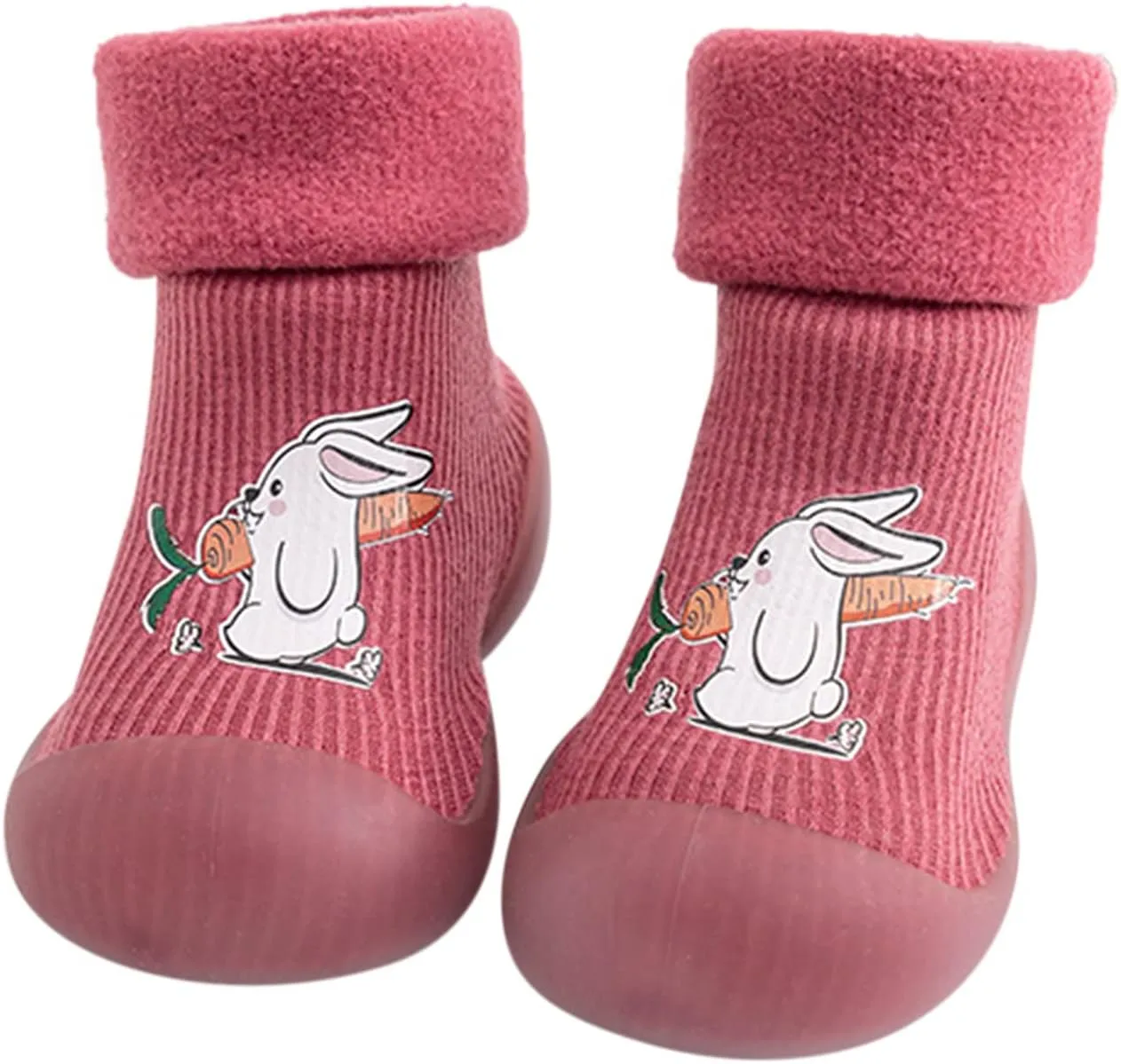 Toddler Girl Shoes,Kids Baby Boys Girls Warm Socks Shoes Knit Soft Solid Toddler Stocking Rubber Baby Slipper