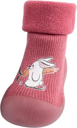 Toddler Girl Shoes,Kids Baby Boys Girls Warm Socks Shoes Knit Soft Solid Toddler Stocking Rubber Baby Slipper