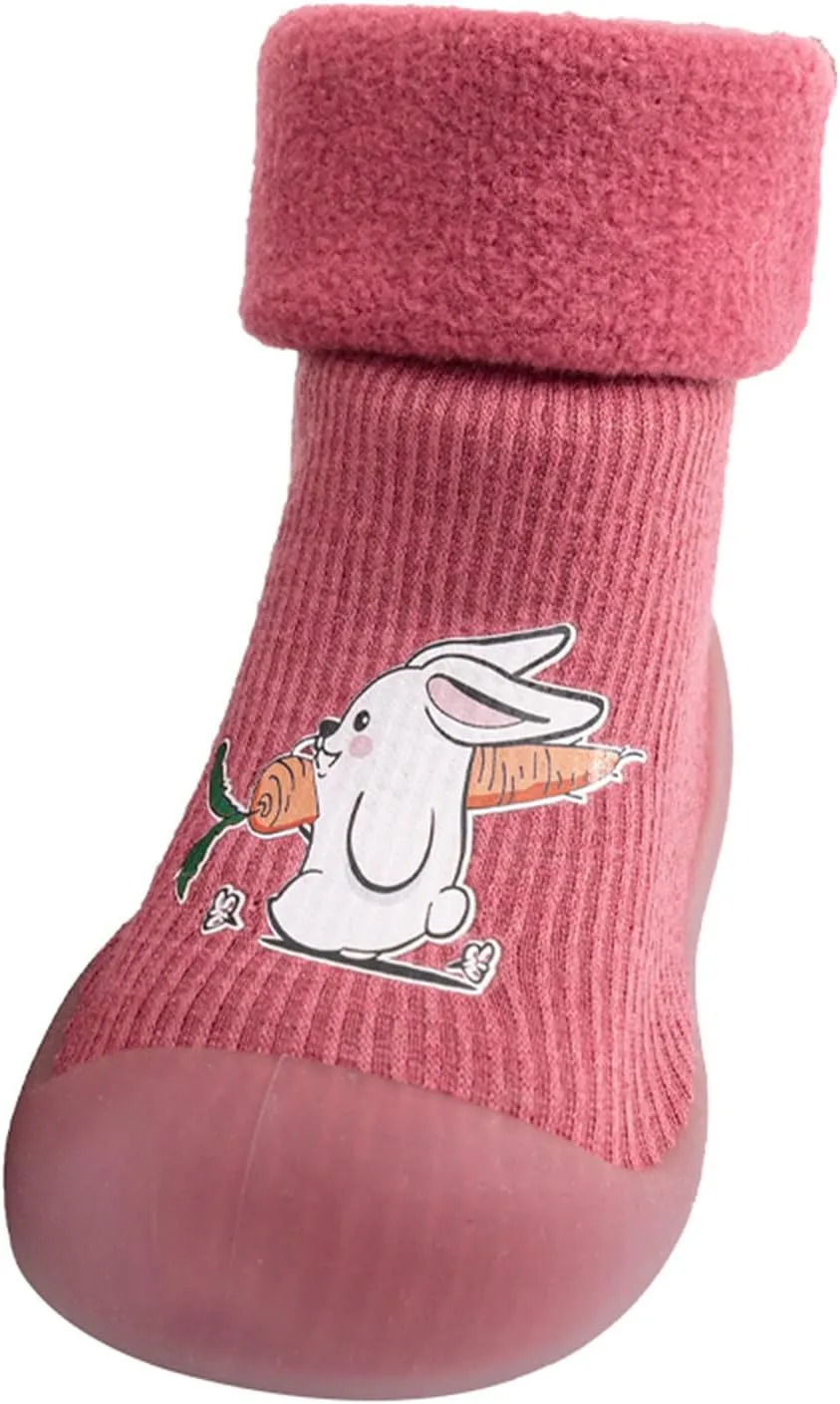 Toddler Girl Shoes,Kids Baby Boys Girls Warm Socks Shoes Knit Soft Solid Toddler Stocking Rubber Baby Slipper