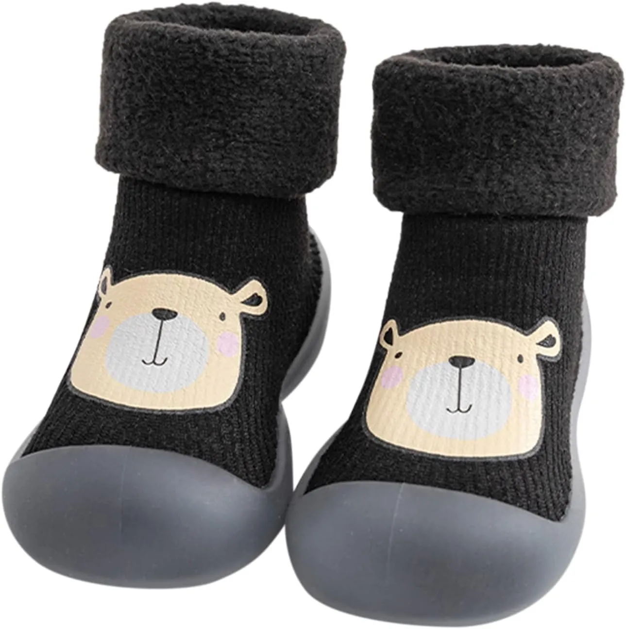 Toddler Girl Shoes,Kids Baby Boys Girls Warm Socks Shoes Knit Soft Solid Toddler Stocking Rubber Baby Slipper