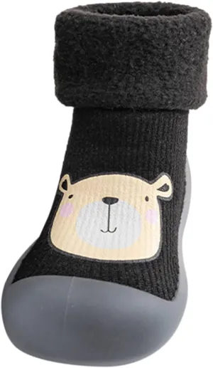 Toddler Girl Shoes,Kids Baby Boys Girls Warm Socks Shoes Knit Soft Solid Toddler Stocking Rubber Baby Slipper