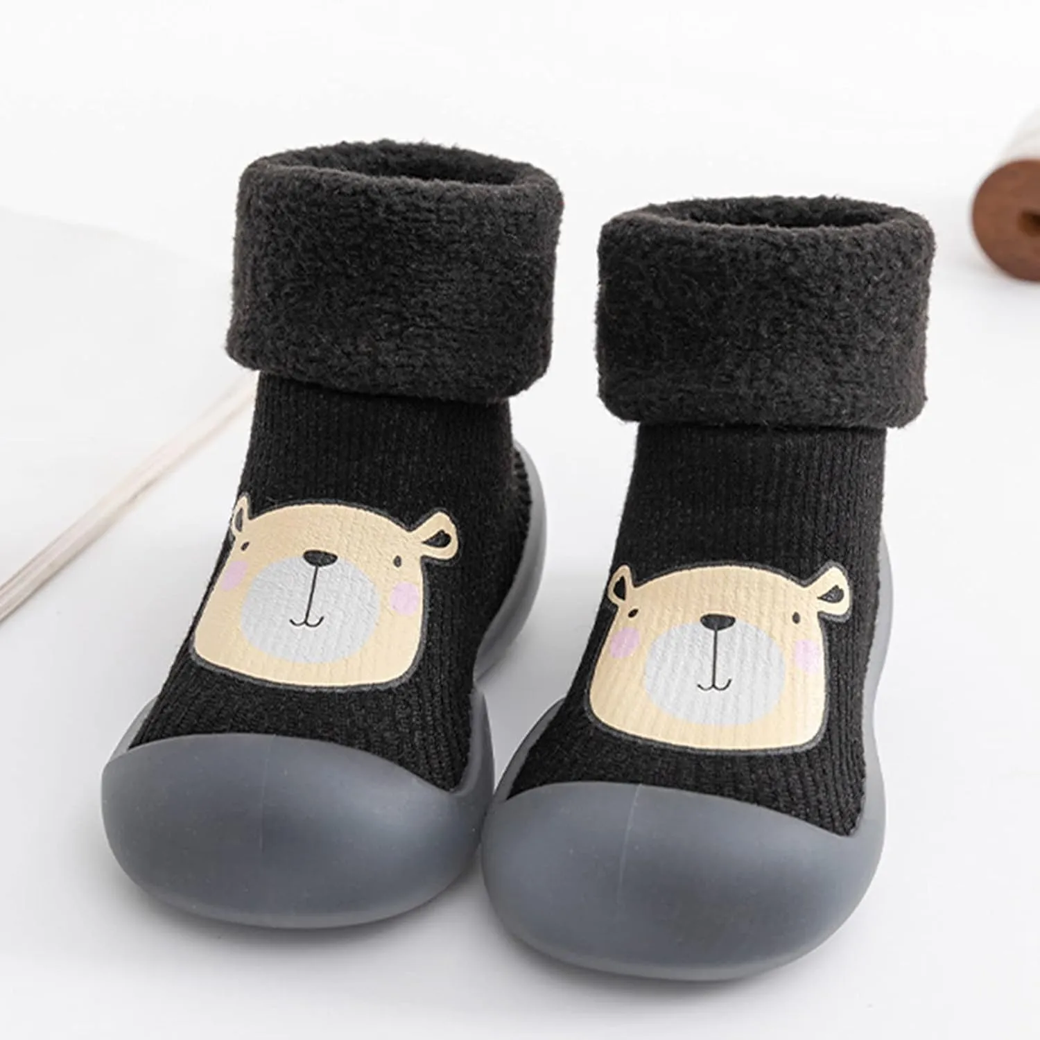 Toddler Girl Shoes,Kids Baby Boys Girls Warm Socks Shoes Knit Soft Solid Toddler Stocking Rubber Baby Slipper
