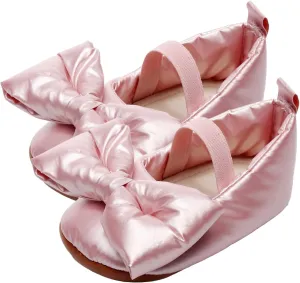 Toddler Girl's Dress Mary Jane Ballet Flats Bow Flower Wedding Party Dance Shoes Ankle Strap Flat Sandal