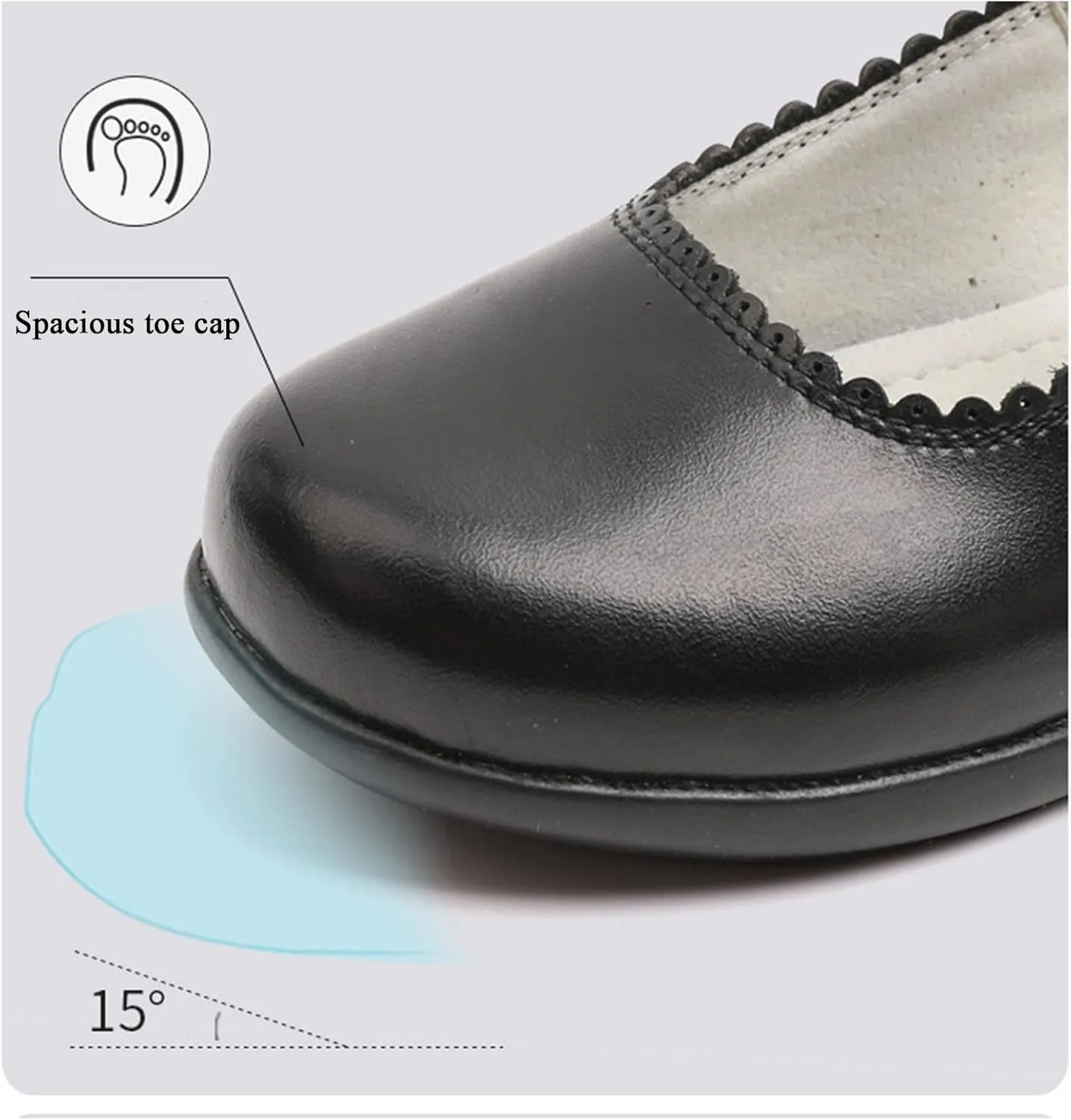 Toddler Girls Dress Shoes Little Girls School Mary Jane Flat for Girls Thick Non-Slip Sole Faux Leather Shoes Loafers