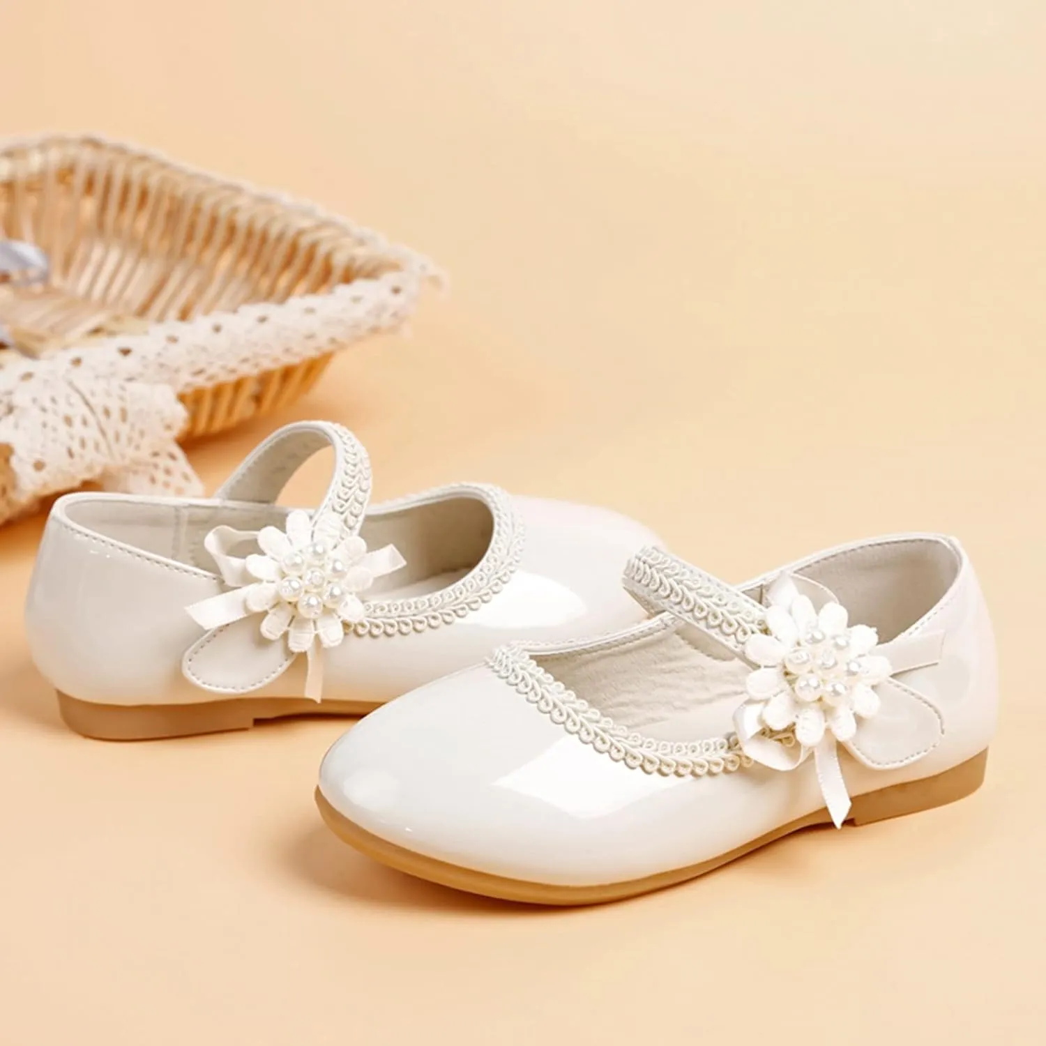 Toddler Girls Dress Shoes Mary Jane Ballet Flats Flower Girl School Party Wedding Shoes with Mary Jane Shoes Girls