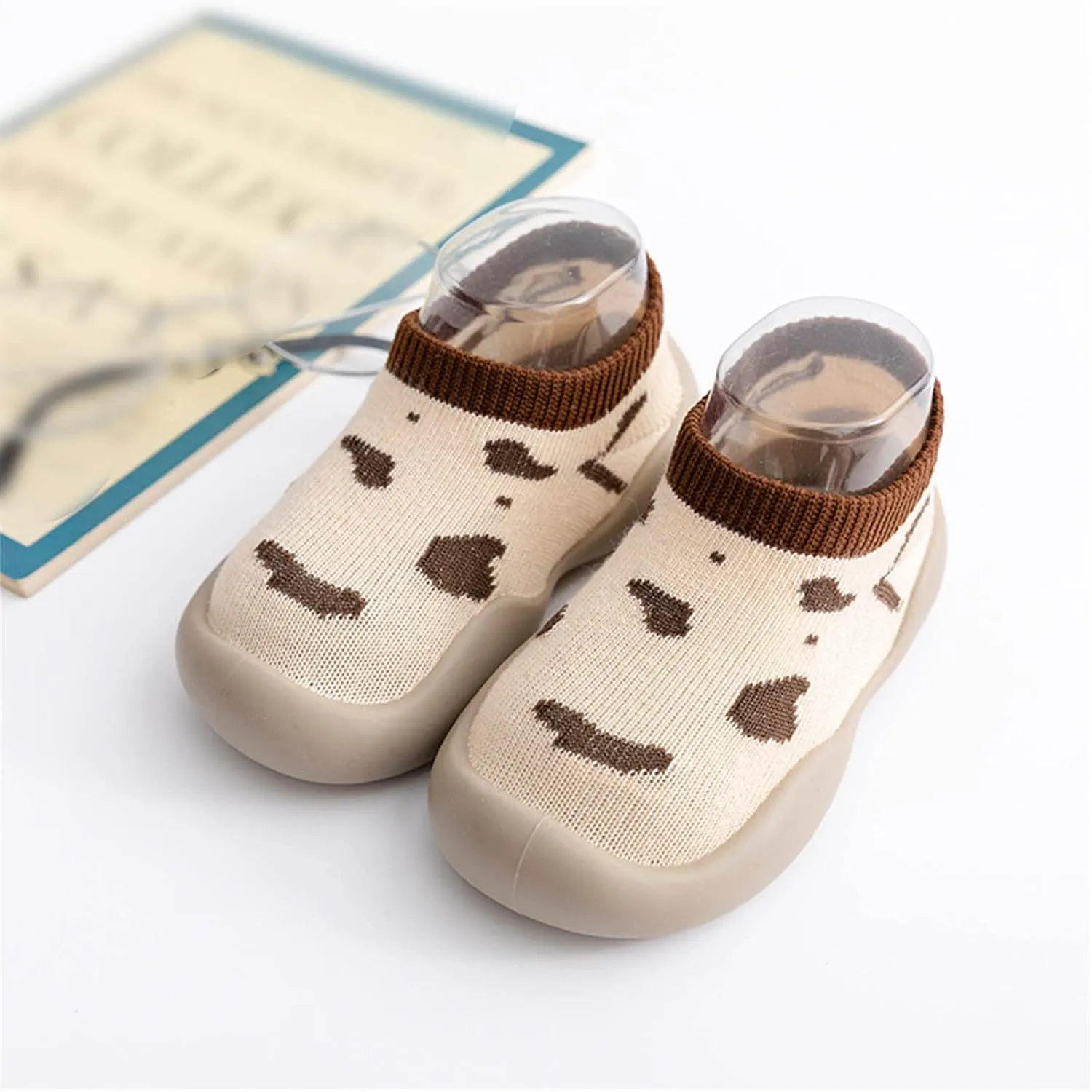 Toddler Sock Shoes,Infant Boys Girls Animal Cartoon Socks Shoes Fleece Warm Floor Socks Non Slip Sock Shoes B