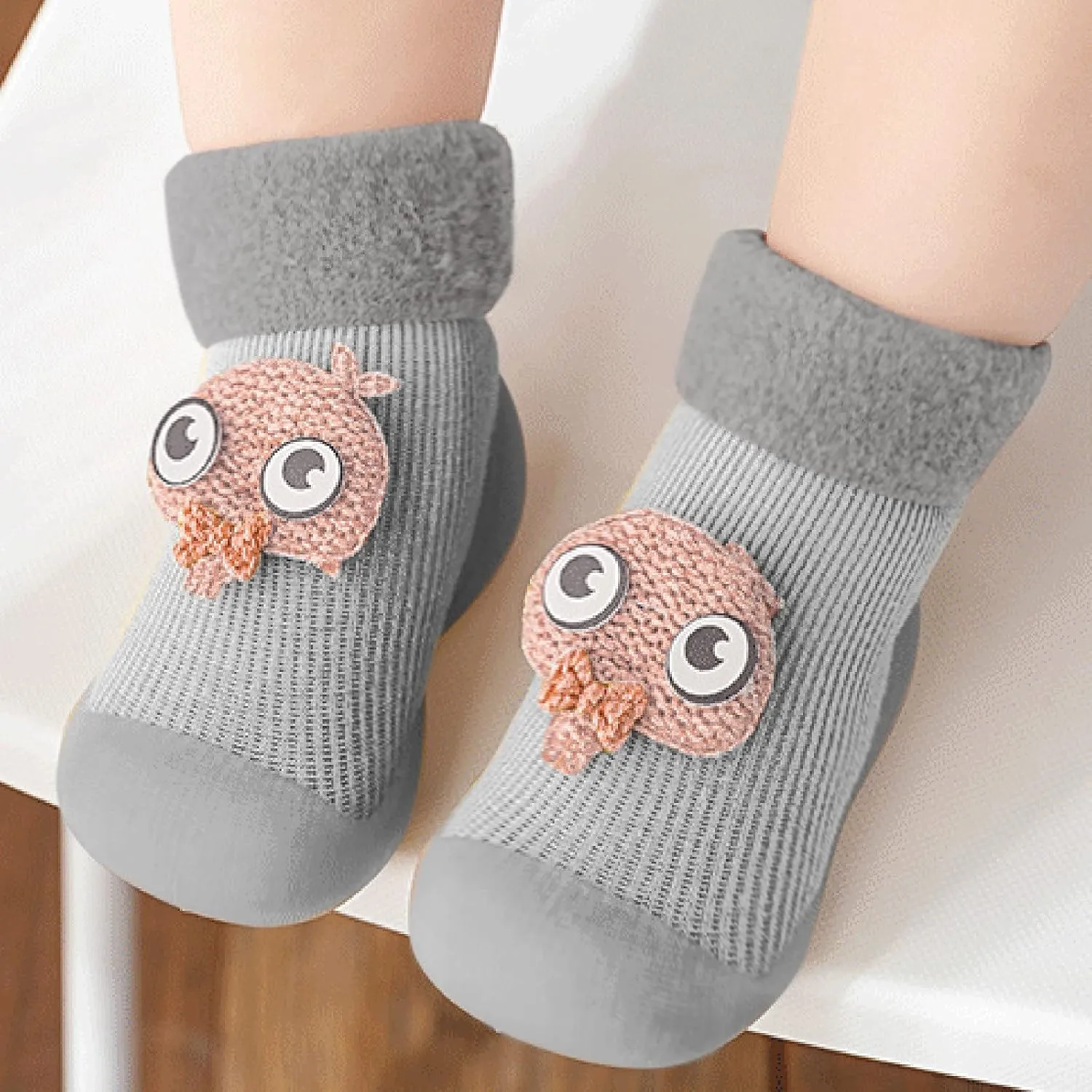 Toddler Sock Shoes,Kids Baby Boys Girls Warm Socks Shoes Knit Soft Solid Toddler Stocking Rubber Baby Slipper
