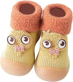 Toddler Sock Shoes,Kids Baby Boys Girls Warm Socks Shoes Knit Soft Solid Toddler Stocking Rubber Baby Slipper