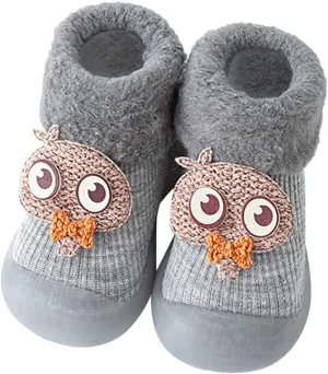 Toddler Sock Shoes,Kids Baby Boys Girls Warm Socks Shoes Knit Soft Solid Toddler Stocking Rubber Baby Slipper