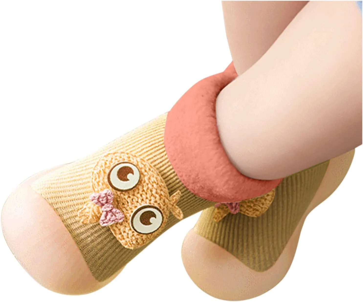 Toddler Sock Shoes,Kids Baby Boys Girls Warm Socks Shoes Knit Soft Solid Toddler Stocking Rubber Baby Slipper