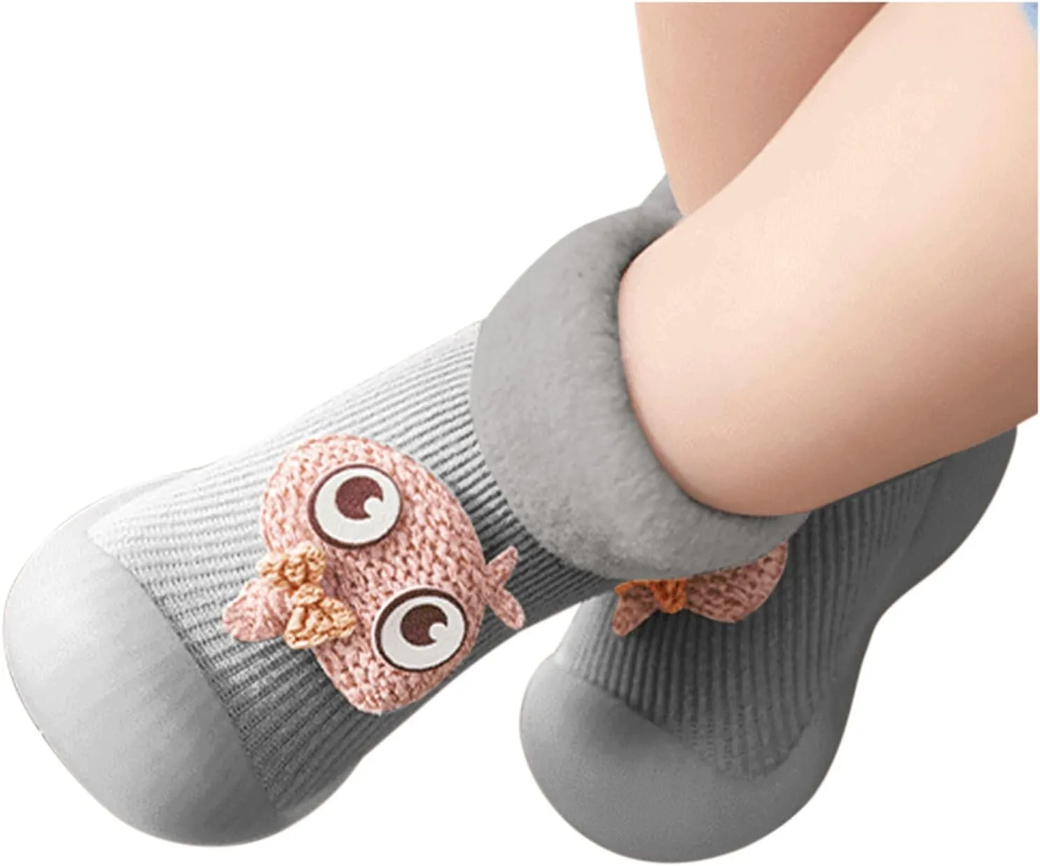 Toddler Sock Shoes,Kids Baby Boys Girls Warm Socks Shoes Knit Soft Solid Toddler Stocking Rubber Baby Slipper