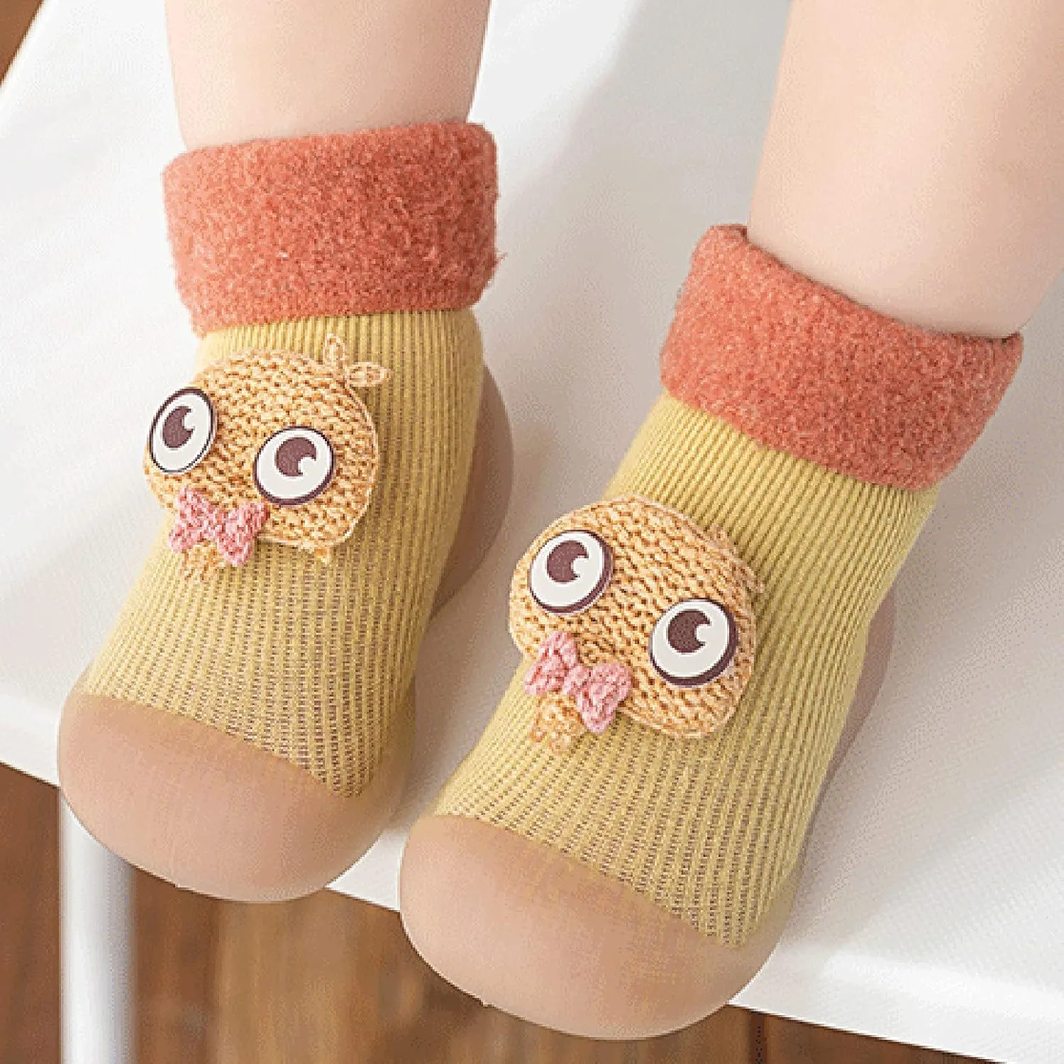Toddler Sock Shoes,Kids Baby Boys Girls Warm Socks Shoes Knit Soft Solid Toddler Stocking Rubber Baby Slipper