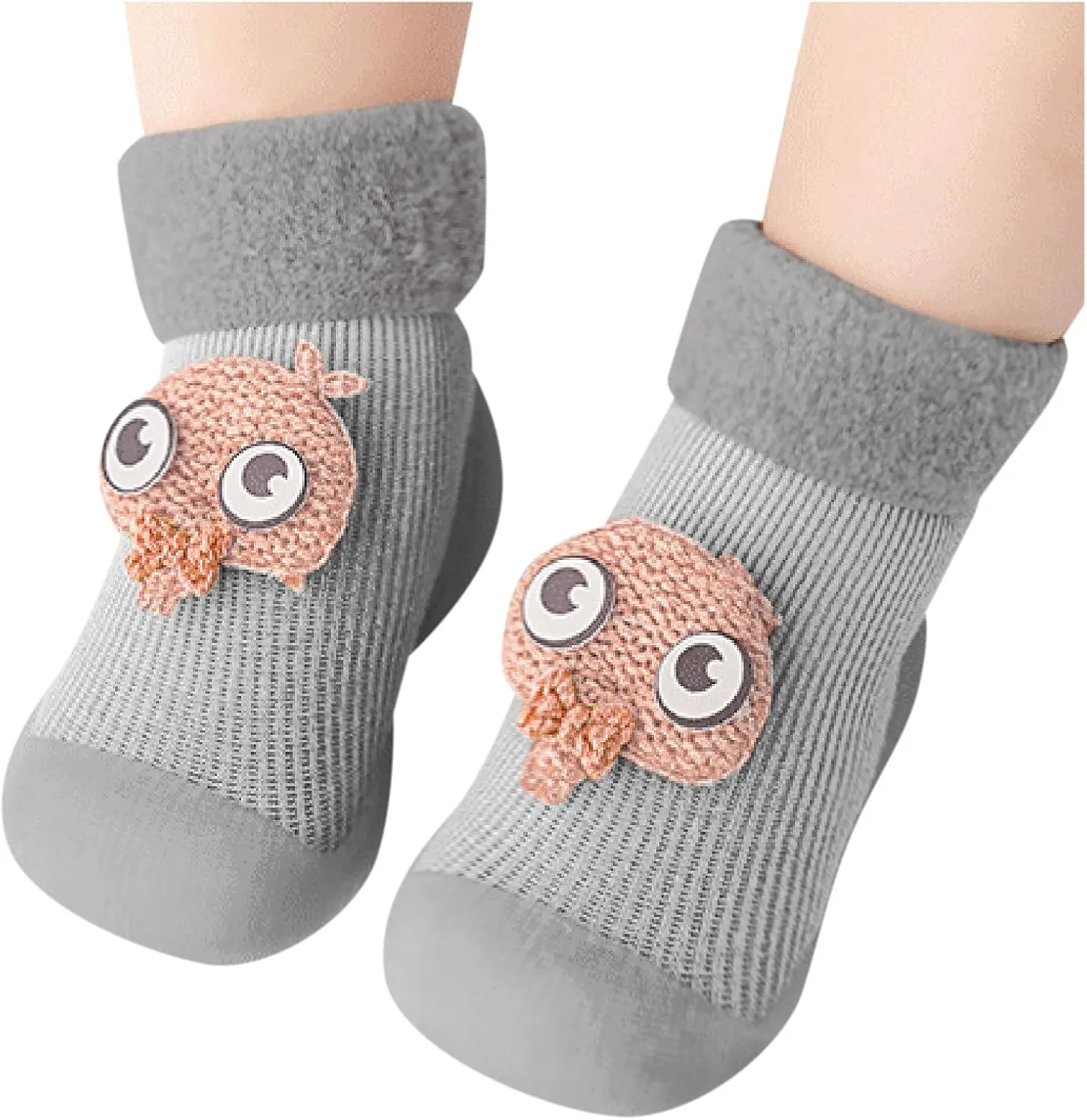 Toddler Sock Shoes,Kids Baby Boys Girls Warm Socks Shoes Knit Soft Solid Toddler Stocking Rubber Baby Slipper
