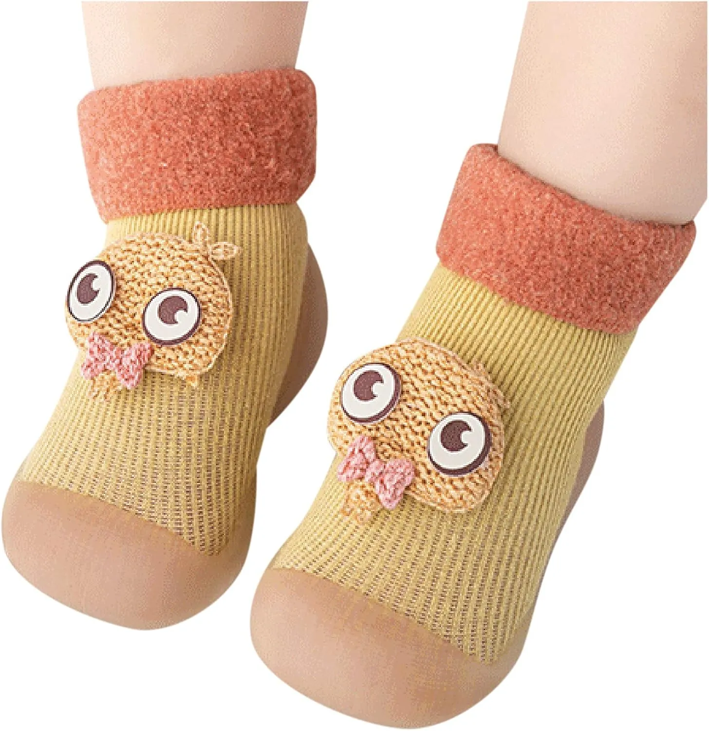 Toddler Sock Shoes,Kids Baby Boys Girls Warm Socks Shoes Knit Soft Solid Toddler Stocking Rubber Baby Slipper