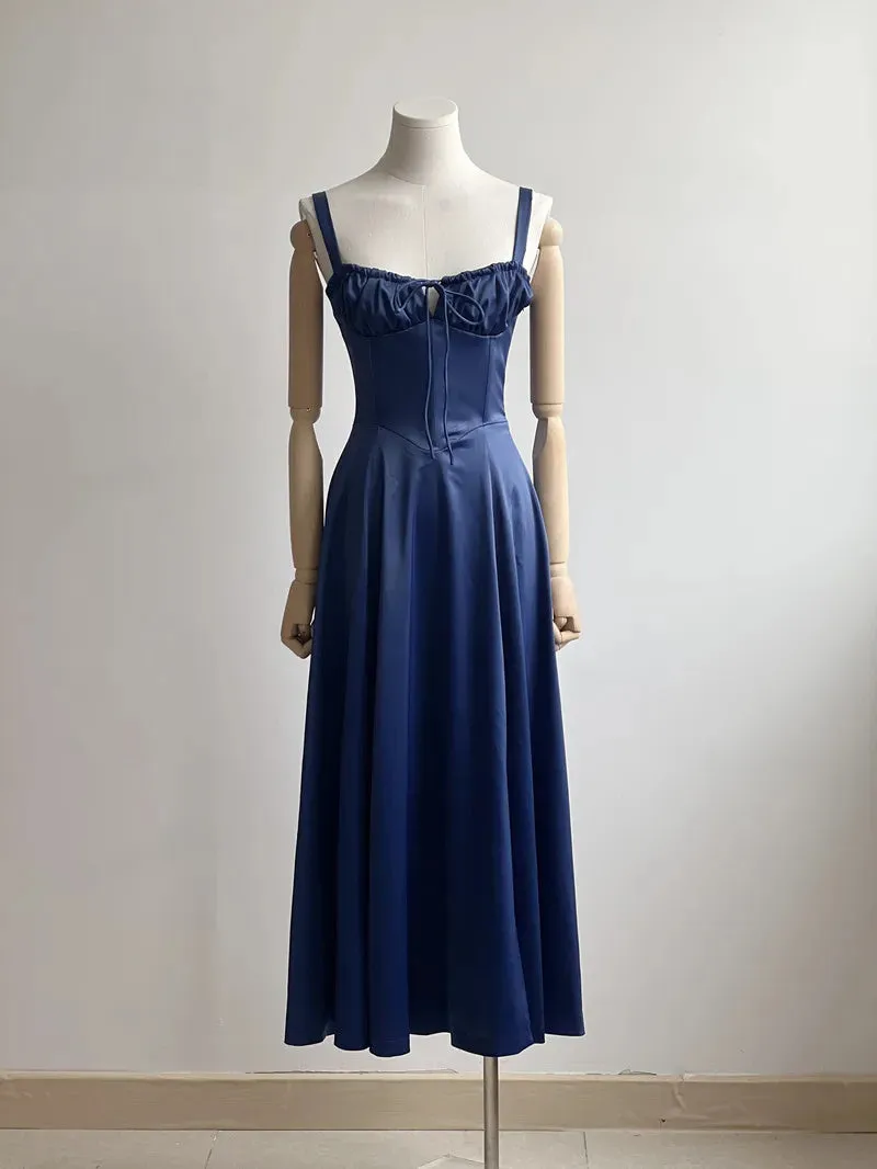 Trend4us Women's Romantic Corset-Style Midi Dress
