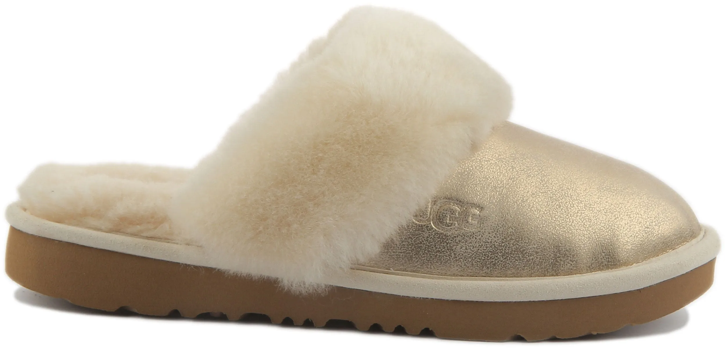Ugg Australia Cozy II Sheepskin Slippers In Gold For Kids
