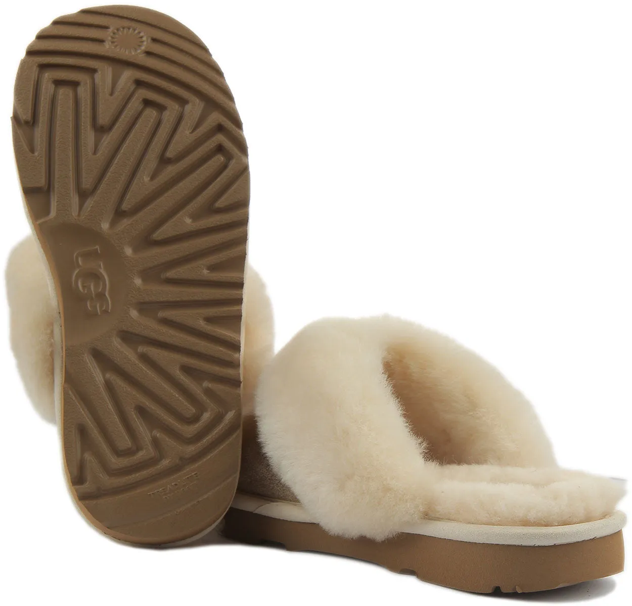 Ugg Australia Cozy II Sheepskin Slippers In Gold For Kids