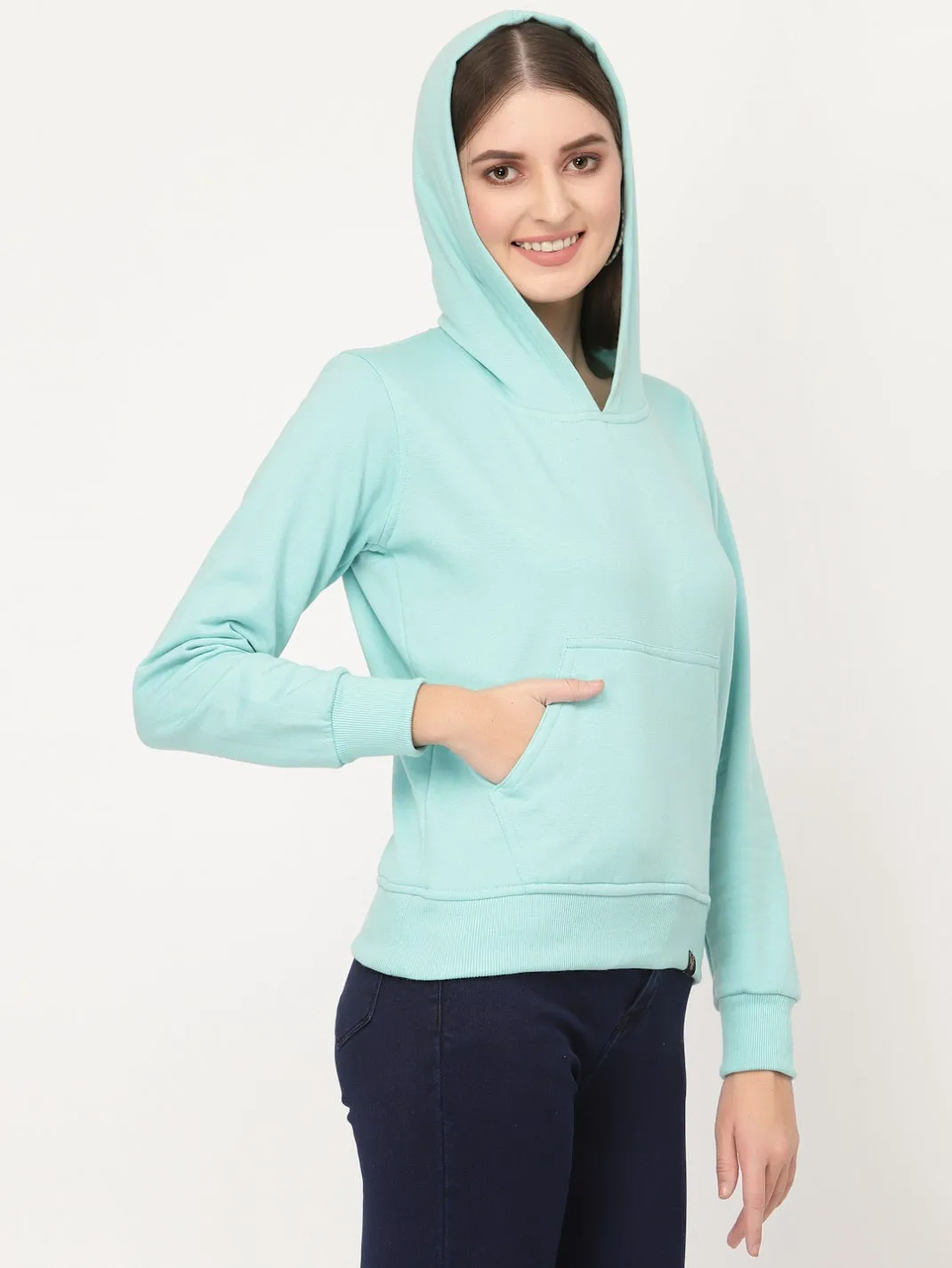 UZARUS Women's Cotton Fleece Latest Stylish Sweatshirt Hoodie