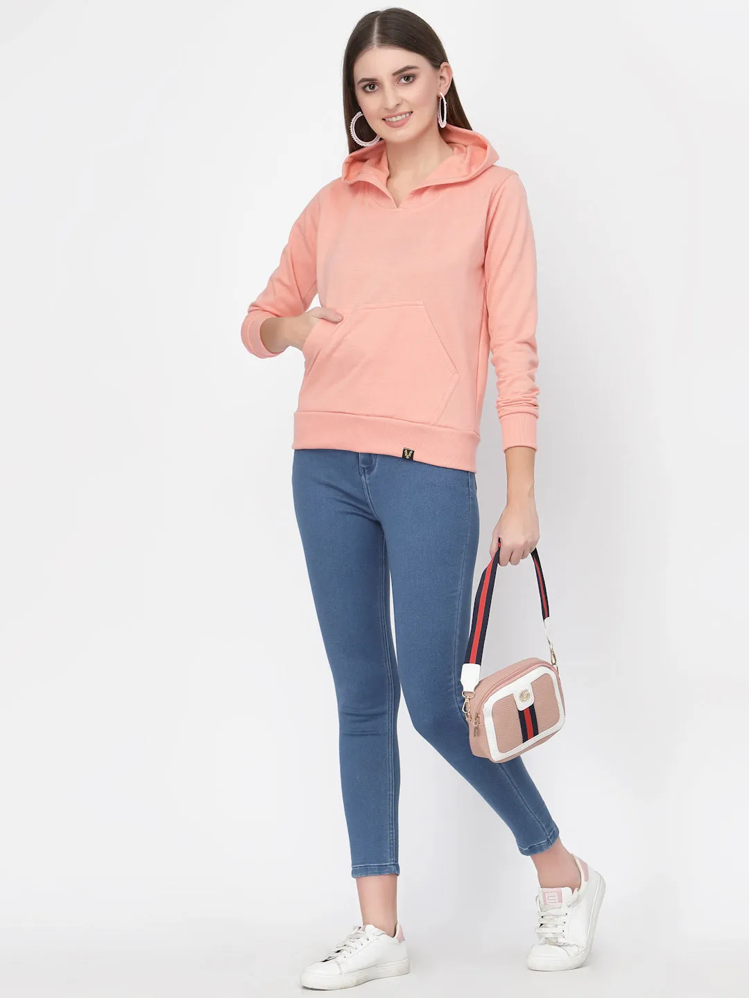 UZARUS Women's Cotton Fleece Latest Stylish Sweatshirt Hoodie