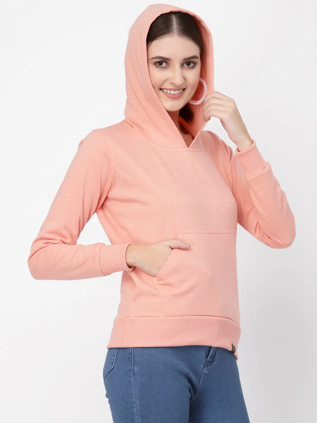 UZARUS Women's Cotton Fleece Latest Stylish Sweatshirt Hoodie