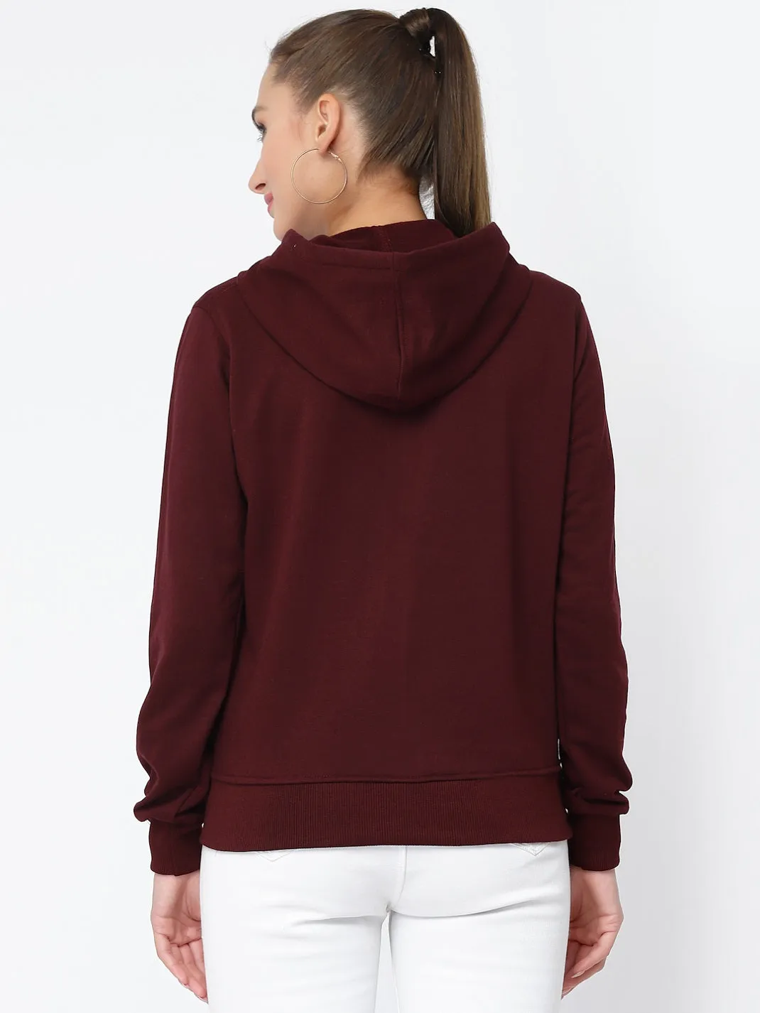 UZARUS Women's Cotton Fleece Latest Stylish Sweatshirt Hoodie