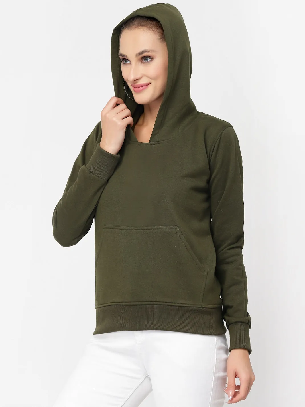UZARUS Women's Cotton Fleece Latest Stylish Sweatshirt Hoodie