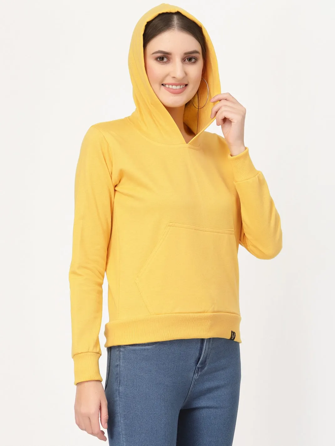 UZARUS Women's Cotton Fleece Latest Stylish Sweatshirt Hoodie