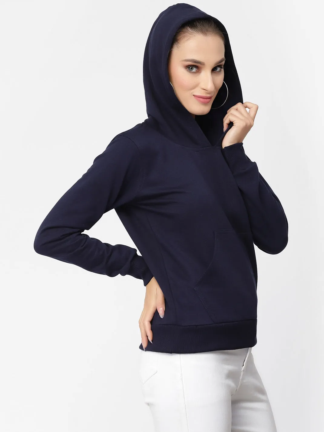 UZARUS Women's Cotton Fleece Latest Stylish Sweatshirt Hoodie
