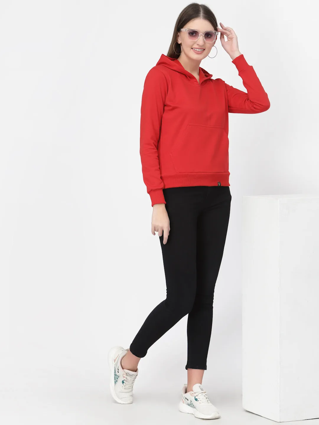 UZARUS Women's Cotton Fleece Latest Stylish Sweatshirt Hoodie