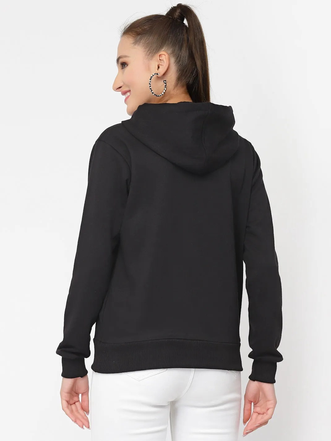 UZARUS Women's Cotton Fleece Latest Stylish Sweatshirt Hoodie