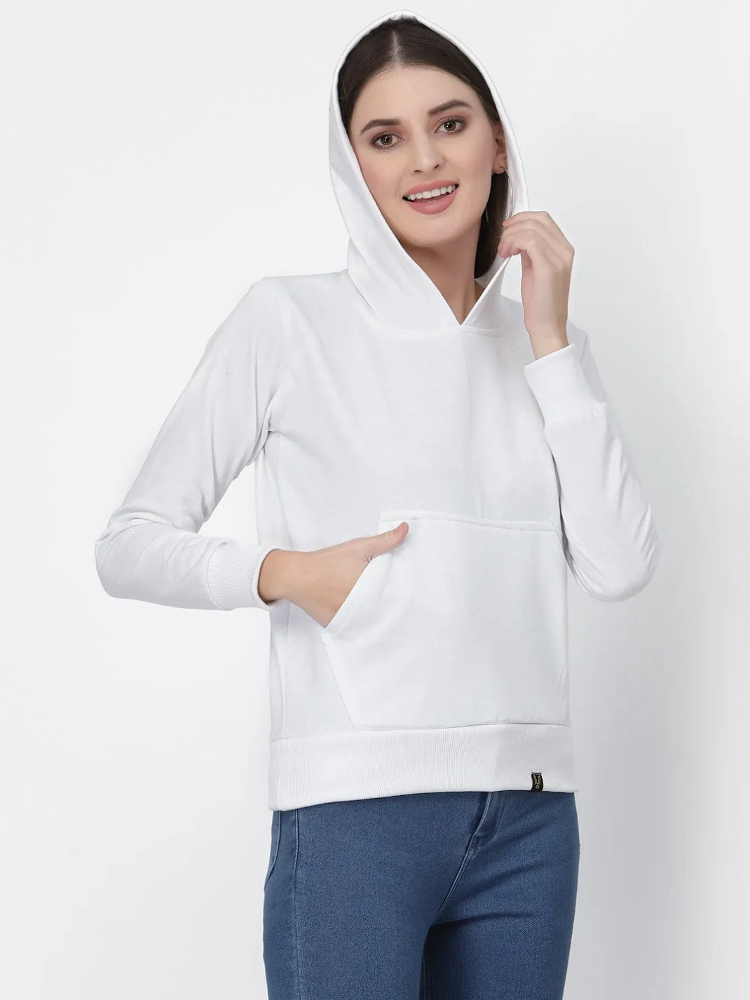 UZARUS Women's Cotton Fleece Latest Stylish Sweatshirt Hoodie