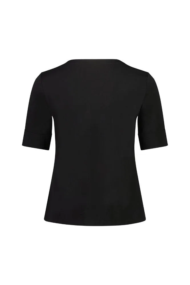 Vassalli V Neck Top Black