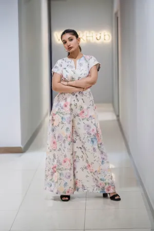 White Floral Jumpsuit – Elegant, Breathable & Perfectly Versatile