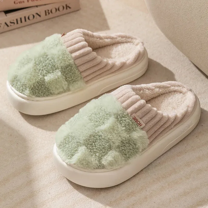 Winter Toe Wrap Thick Cotton Slippers